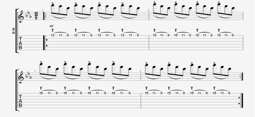 finger tapping riff tap pull-off pull-off