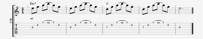 Em7 to G Major 3 String Sweep Picked Arpeggios