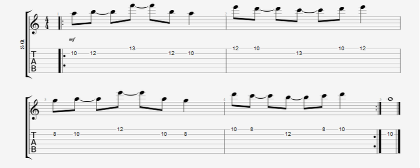 8th note guitar picking pattern