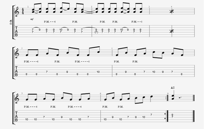 tilbagemeldinger lade Signal Guitar Riff Example in the Key of A Minor - Mile High Shred