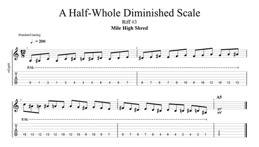half whole diminished scale guitar exercise