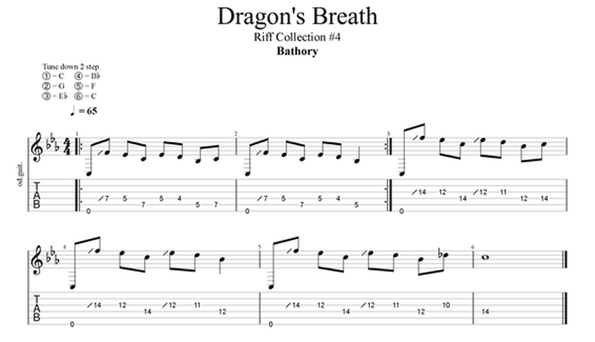bathory guitar riff dragon's breath