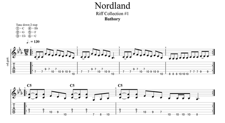 bathory guitar riff nordland