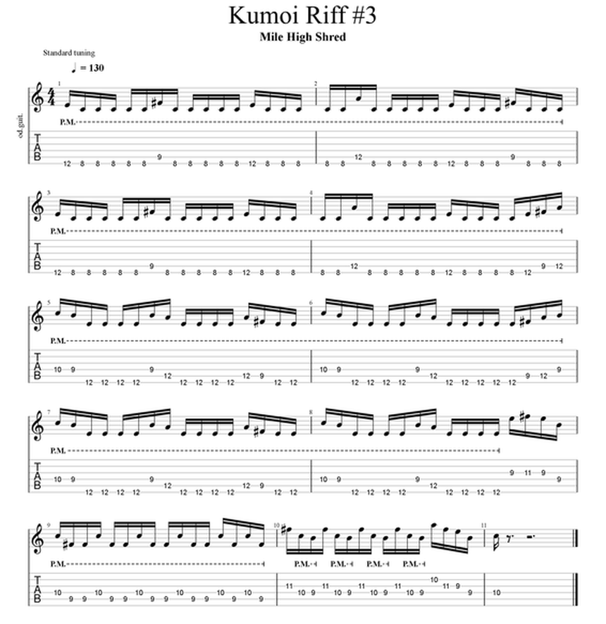 Kumoi Guitar Riff Japanese Scale
