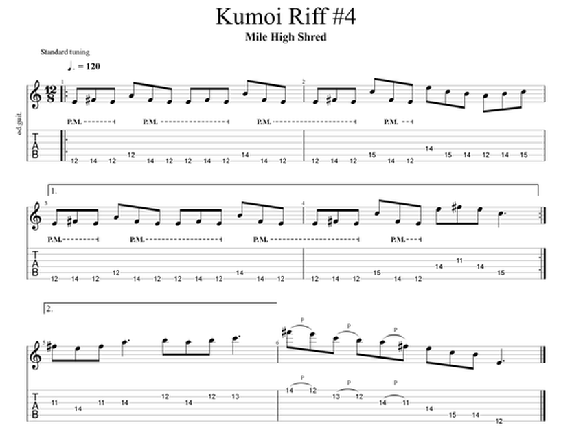Kumoi Guitar Riff Japanese Scale