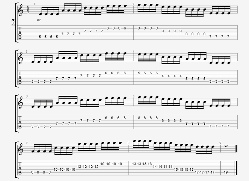 16th Note String Changing Speed Picking (tremolo) Guitar Exercise/Drill