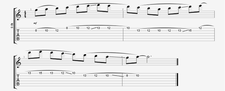 Legato Guitar Exercise on the High E and B Strings