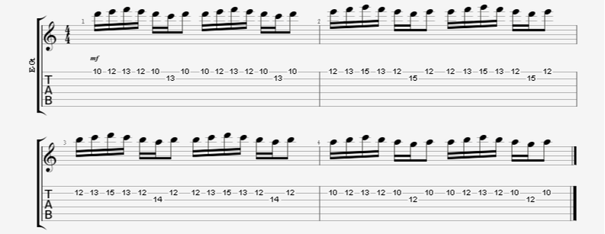 7 notes burst alternate picking guitar exercise