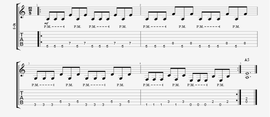 Melodic Palm-Mute Accent Triplet Metal Guitar Riff/Exercise
