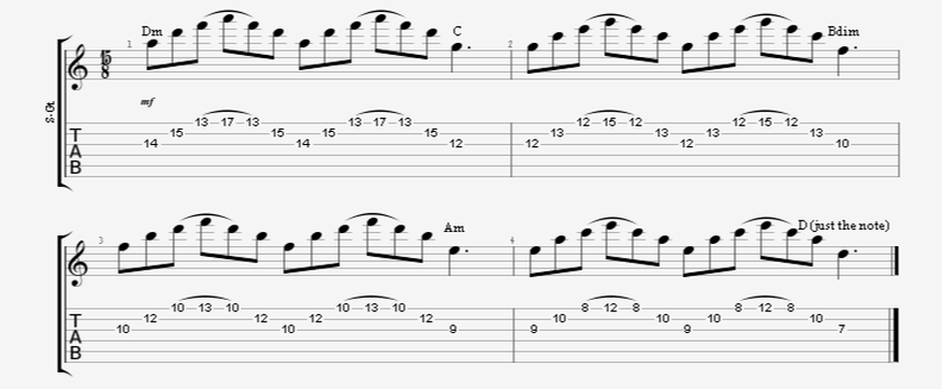 sweep picking guitar exercise