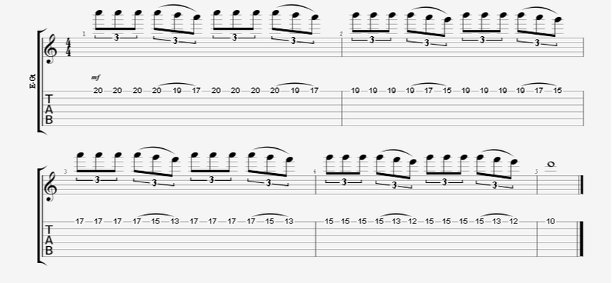 triplet pull-off guitar exercise