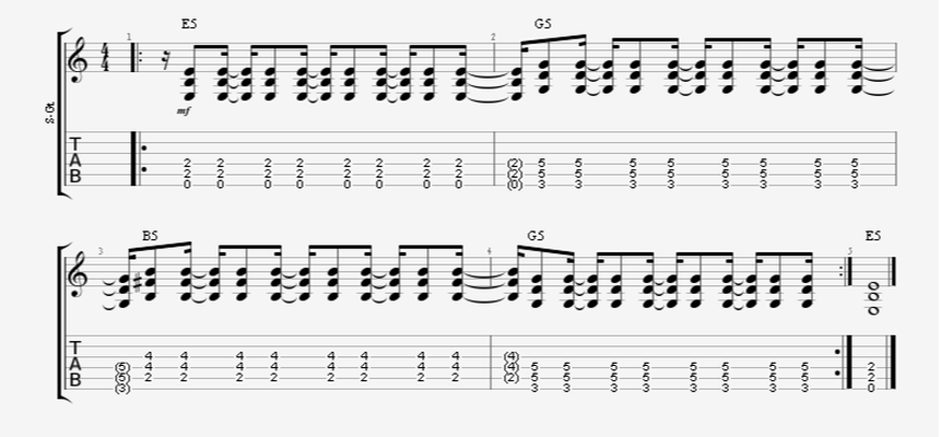 up stroke guitar rhythm strumming pattern