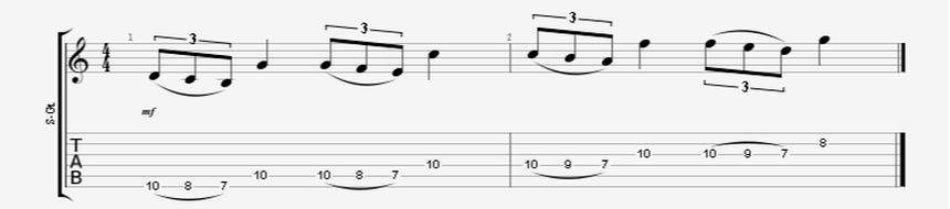 Ascending Strings While Pulling-Off Training Guitar Exercise